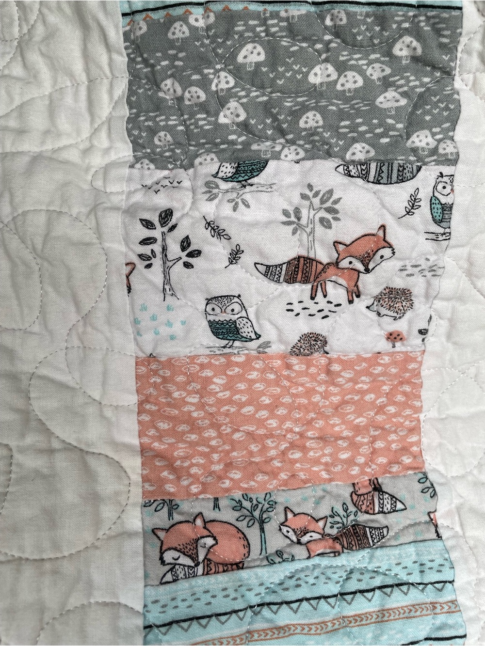 Handmade Baby Quilt | Heirloom Woodland Nursery Crib Quilt Cotton - Picture 5 of 6